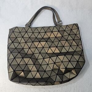 Origami Geometric Brown Tote Shape Shift Triangle Unique Eclectic